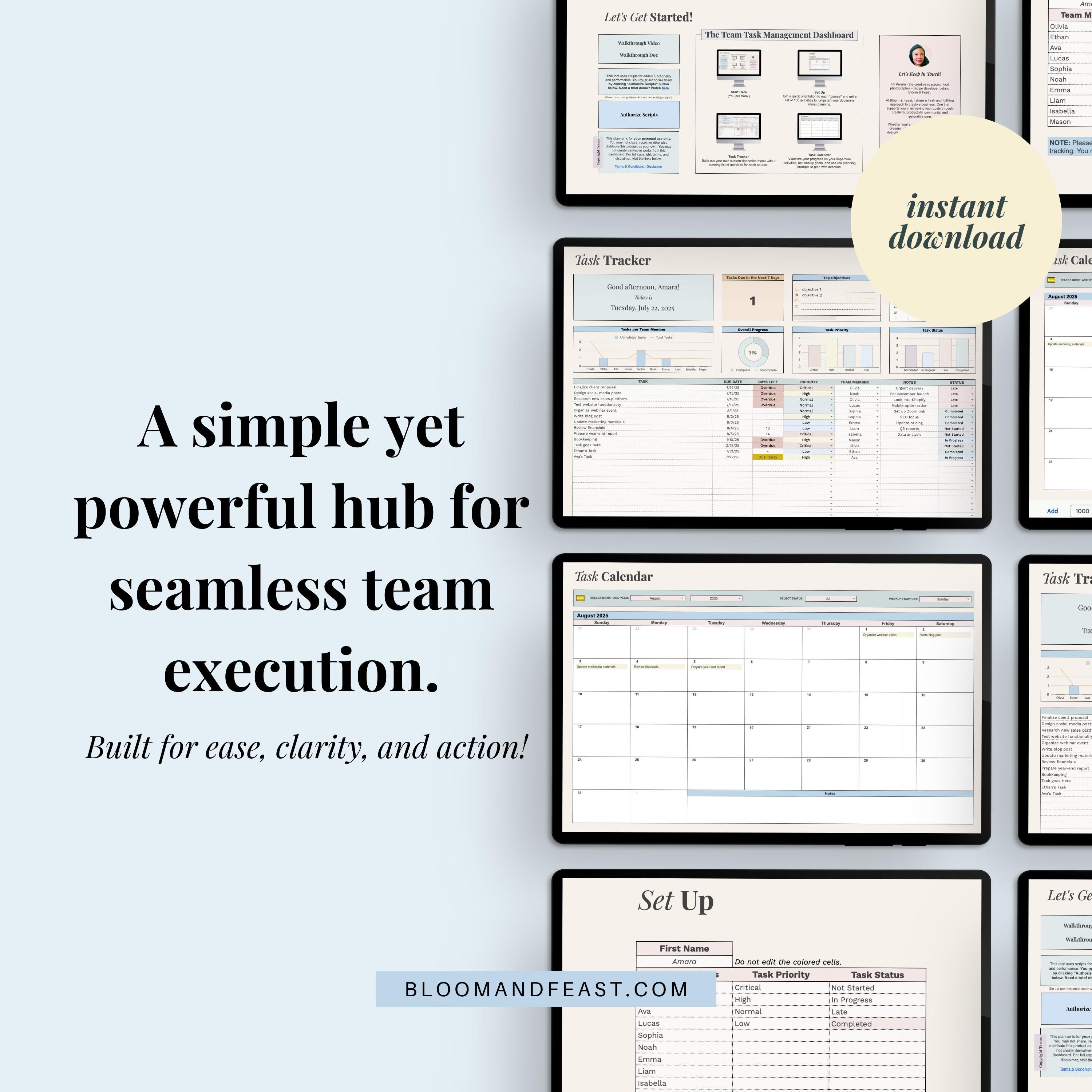 Manager Movement Sheets Team Task Manager Google Sheets Team Task Tracker and Task Manager With ...