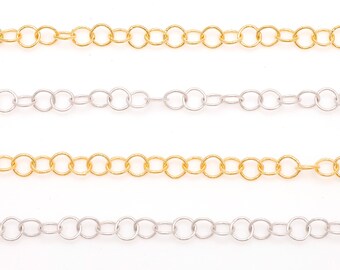 Matt Plated Brass Chain, 240 OR Chain, 3.5mm DIY Jewelry Supplies [A015,A116-1M]