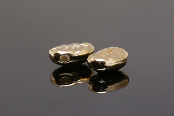 H691-2pcs-gold Plated-9.8*7mm Dainty Coffee Bean Charm -tiny