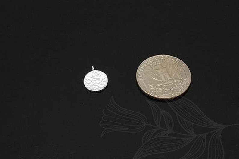 M1309-2pcs-10.5mm-Matt Rhodium Plated-Coin Pendant,Coin Charm,layering charm-S