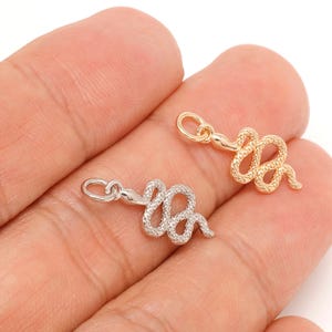 Snake Charms, Brass Jewelry Making Supply, Nickel Free,E-Coated  [CH3016-2 pcs]