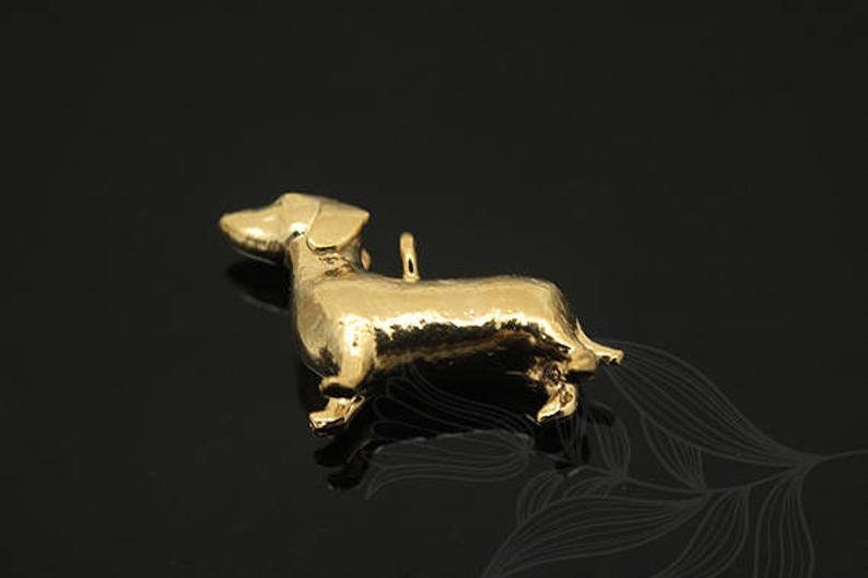 E1075-2pcs Matt Gold plated-Brass Dog Charm-Metal Charms,Animal Pendant