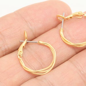 KM012-1pairs Matt Gold Plated 19mm Round Earrings,Minimalist Jewelry ,Nickel Free Post