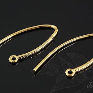 B137-2 Paare, 16K Echtgold plattiert Ohrdrähte, französischer Haken Ohrhaken, französischer Drahthaken, Großhandelsschmuckzubehör, Nickelfrei