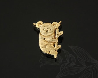 M1286- 2pcs -Gold plated-Koala-Metal Charms,Animal Pendant