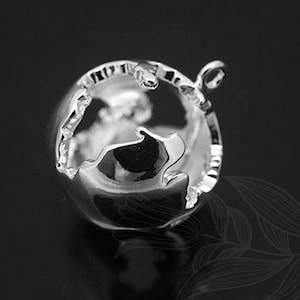 M1176-2pcs-rhodium plaqué-laiton Globe Charm-terre pendentif-monde carte Charmes