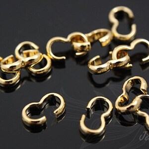 B437-4g-Gold Plated 2Hole Connector-Open Link