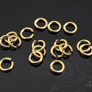 B060-0.6X2mm-10g-Gold Plated Jump Ring-Open Link