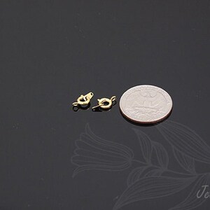 B031-5pcs-Gold Plated SpringRing Clasp with Taps Lock Finding-Metal Clasp image 2