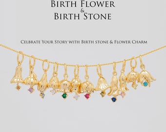16K echte CZ Geburtsblumen-Charme, Birthstone-Charme, Halsketten-Armband-Schmuckherstellungskomponente, nickelfrei [hl013-1piece]