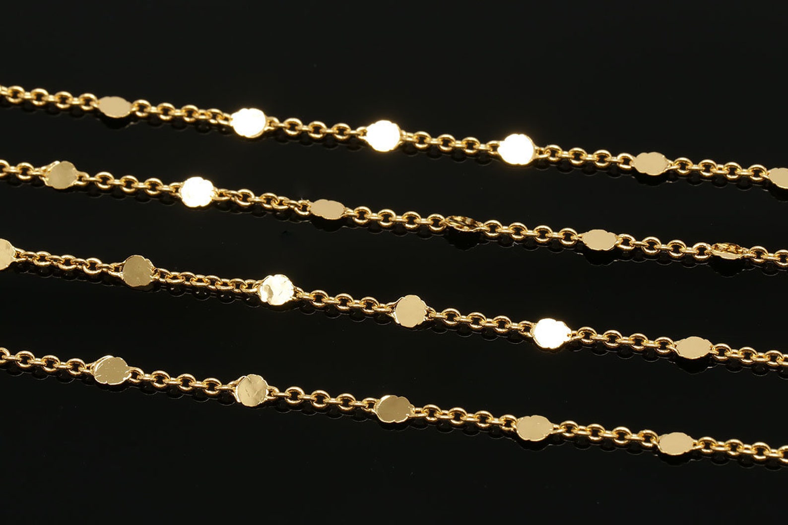 A4151MGold Plated1.51.1mm Hammered Dot Chain2.5mm Dot Etsy