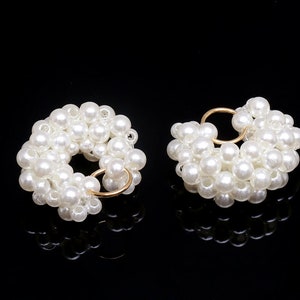H1127-2pcs-Oro Placcato-Acrilico Perla Charm-Acrilic Pearl Ciondolo