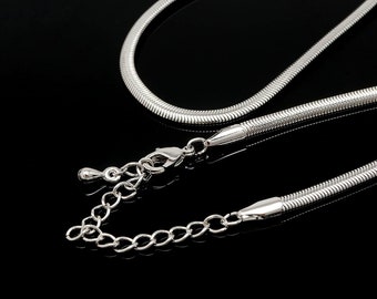 B104-1piece-HK 3.0 Herringbone  Chain-41cm+Extender 5 cm Ternary Alloy Plated E-coat Snake Chain-Necklace making supplies-Readymade neckalce