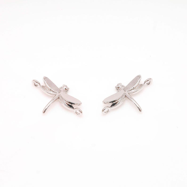 Messing Libellen Verbinder, Gold rhodiniert Schmuck finden Link [M1147, M1148-2 stücke] M1148 (RH)-2 PCS