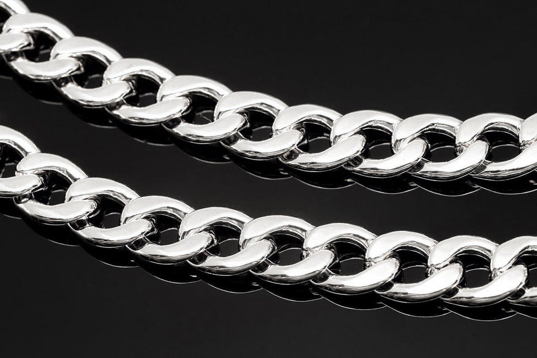 A542-120 NF Chain-1m-ternary Alloy Plated-11*8mm Chunky Oval Purse Curb ...