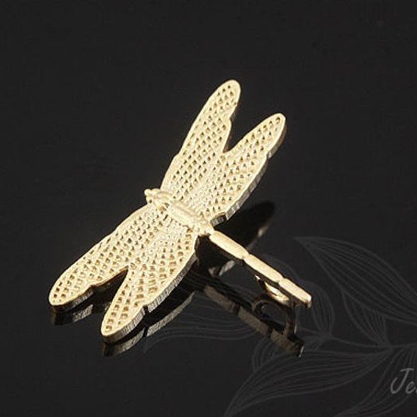 M812-2pcs-Matt Gold Plated-dragonfly Connector