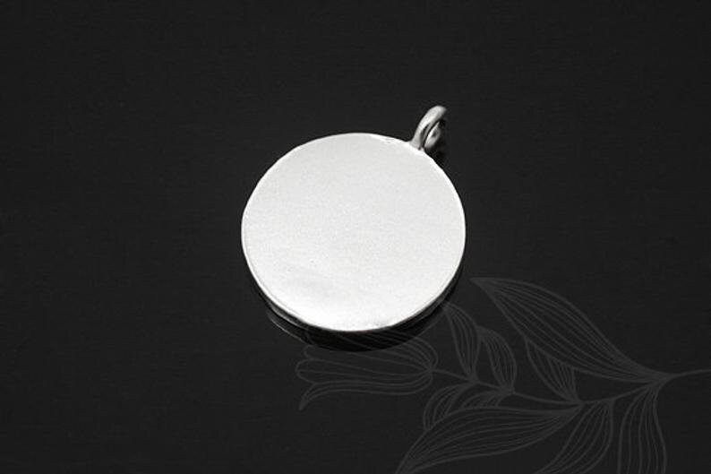 M1309-2pcs-10.5mm-Matt Rhodium Plated-Coin Pendant,Coin Charm,layering charm-S