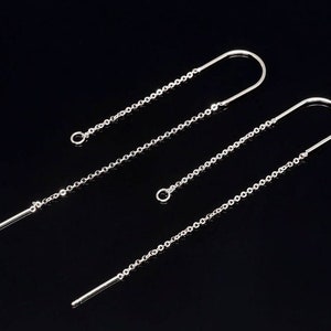 H1397-1 paires-Plaqué rhodium-Boucles d'oreilles à chaîne longue-Boucles d'oreilles à longue chaîne-Ni Free