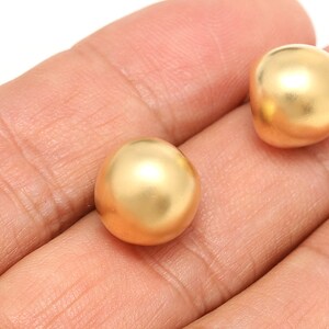 K366-1pairs-Matt Gold Plated-12mm Bold Round Earrings, Minimalist Stud Earrings,Everyday Fine Jewelry Gifts,Silver Post