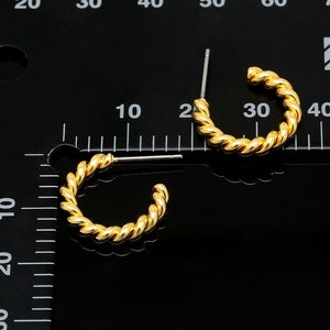 F171-1pair, 16K Real Gold Plated 17mm Bold Round Earrings, Wholesale Jewelry Finding, Jewelry Supplies, Wholesale, Nickel Free