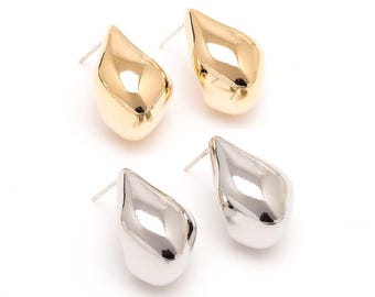Pendientes únicos y llamativos, con pasador de plata, sin níquel (14 x 21 mm) [CH0047-1 par]