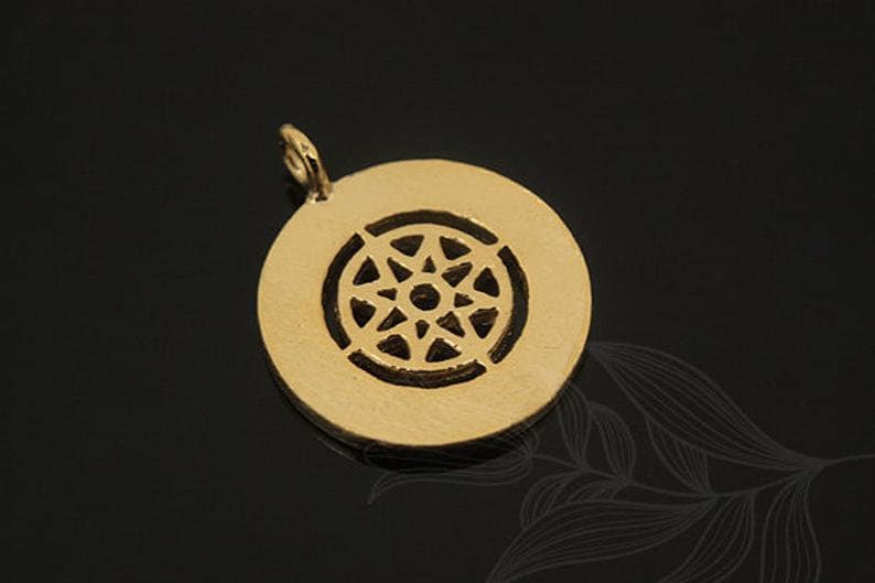 M1392-2pcs-Gold Plated-Compass Charm-Compass Pendant-Coin Charm
