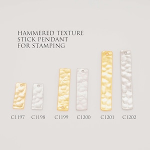 C1197,C1198,C1199,C1200,C1201,C1202-2ea, 16mm, 25mm, 36.5mm Brass Stick Pendant, Stamping Blanks Bar, Hammered Bar Pendant