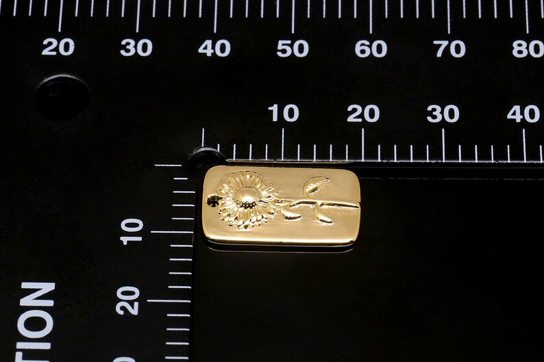 CH0026-2pcs-Gold Plated-20*12mm Sun Flower Charms-Necklace Making Supply
