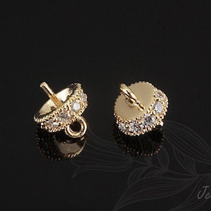 H410-2PCS, 16K Real Gold Plated 6mm Bead Cap, For Half Drilled Beads Bead Cap, Jewelry Findings, Necklace, Bracelet, Earring Parts