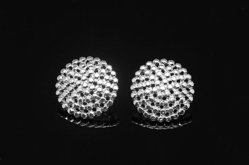 M1888-1 pairs-Rhodium Plated-Circle Earrings-Circle Ear Post