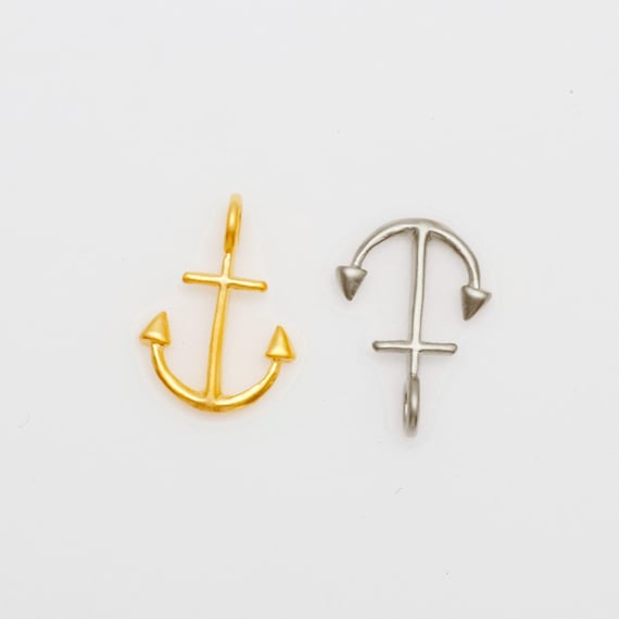 M1800-2ea-tiny Anchor Charm, Metal Charms, Anchor Charm, Boat