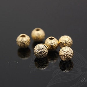 B017-10pcs-Gold Plated-Stardust Brass Bead -4mm Metal Beads