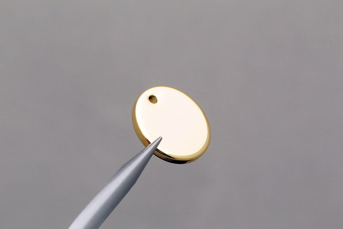 S1347-10pcs-gold Plated -stamping Blanks Charm -coin Pendant-12mm