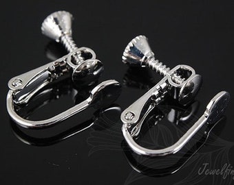 B011-2 pairs-Ternary Alloy Plated-For Non-Pierced Ears-Clip-on Earrings -6mm  Cap Earrings-Ni Free