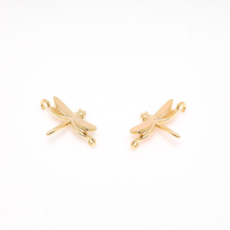 Messing Libellen Verbinder, Gold rhodiniert Schmuck finden Link [M1147, M1148-2 stücke] M1147 (GD)-2 PCS