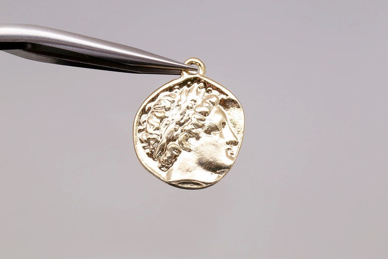 H499-2pcs-Gold Plated-21*17mm Double Sided Vintage Pendant-Medallion Necklace Charm