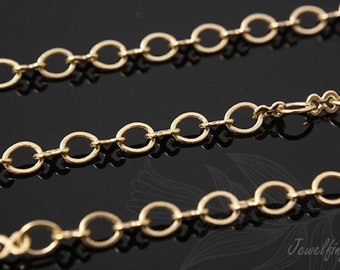 A066- 8245A SF-1M-Matt Gold Plated- 2.8 * 4 mm Ellipse Chain