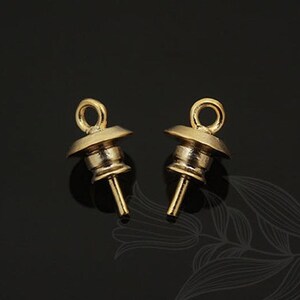 M1448-2pcs-Matt Gold Plated-NO.2-For Half Drilled Beads Bead Cap