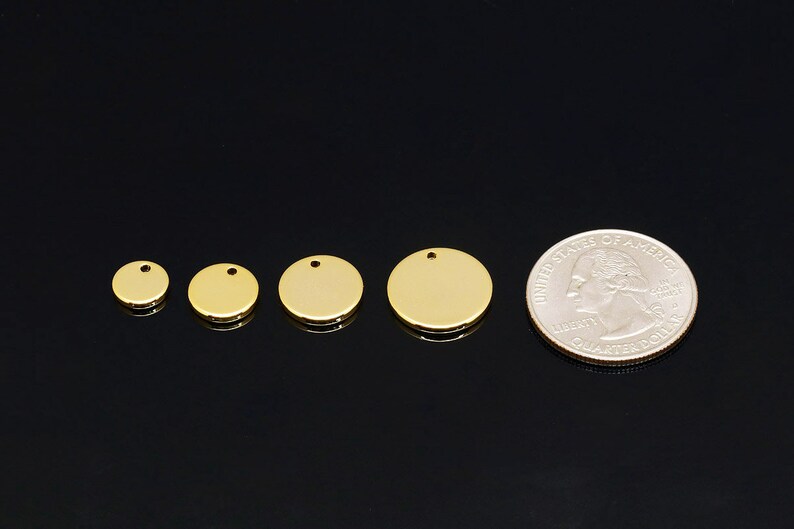S134710pcsgold Plated stamping Blanks Charm coin Etsy