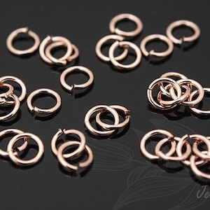 B672-0.6X3mm-10g-Anneau Plaqué Or Rose-Maillon Ouvert