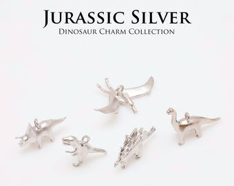 Dinosaurier Anhänger matt rhodiniert [M1592,M1594,M1596,M1598,M1600-2 Stück]