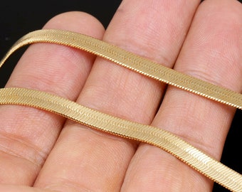 B399-1piece-SPD 150 6DC 4.5mm Snake Chain-41cm+Extender 5 cm Gold Plated E-coat Anti Tarnish Flat Snake Chain-Necklace making supplies