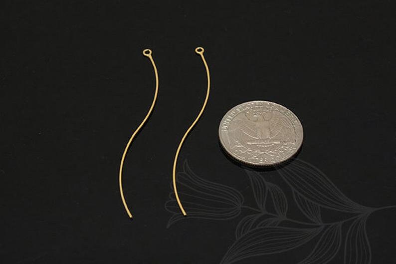 S1184-2pcs-Gold Plated Wave Bar Pendant,Stick Pendant