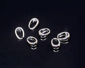 C1196-4pcs-Ternary Alliage Plaqué-7.5mm Pince Bail-Pendentif Bail-Pinch Clip Bail