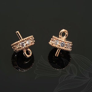 H1177-2PCS, Pink Gold Plated, 6mm Bead Cap, For Half Drilled Beads Bead Cap, Wholesale Jewelry Findings, Pendant, Jewelry making