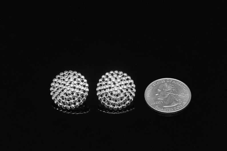 M1888-1 pairs-Rhodium Plated-Circle Earrings-Circle Ear Post