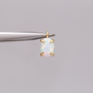 Vergoldeter 9.5 * 5 mm Opal Oval Anhänger, kleine Opal Charms [W96-2 Stück]