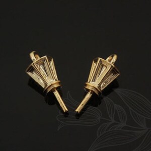 M1450-2pcs-Matt Gold Plated-NO.3-For Half Drilled Beads Bead Cap