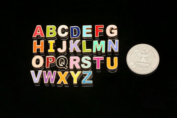 Em001-1piece-enamel Initial Beads,colorful Alphabet Beads