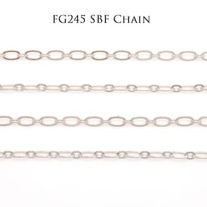 Rhodium Plated FG245 SBF Chain, Figaro Chain, Brass Layering Necklace, Jewelry Findingse [A011-1 m]
